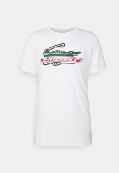 Lacoste Sport Logo Croc - T-Shirt Print - White