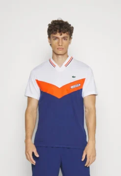 Lacoste Sport Tennis - T-Shirt Print - Blanc/Orange/Bordeaux/Bleu Marine