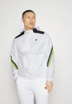 Lacoste Sport Tennis Jacket Tapered - Trainingsvest - Blanc/Bleu Marine/Jaune