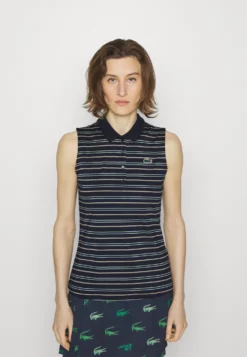 Lacoste Sport Golf Sleeveless - Poloshirt - Navy Blue/Pastille Mint Flour Lion