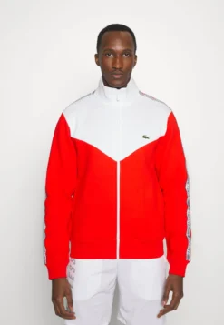 Lacoste Sport Jacket Tapered - Sweater Met Rits - Rouge/Blanc