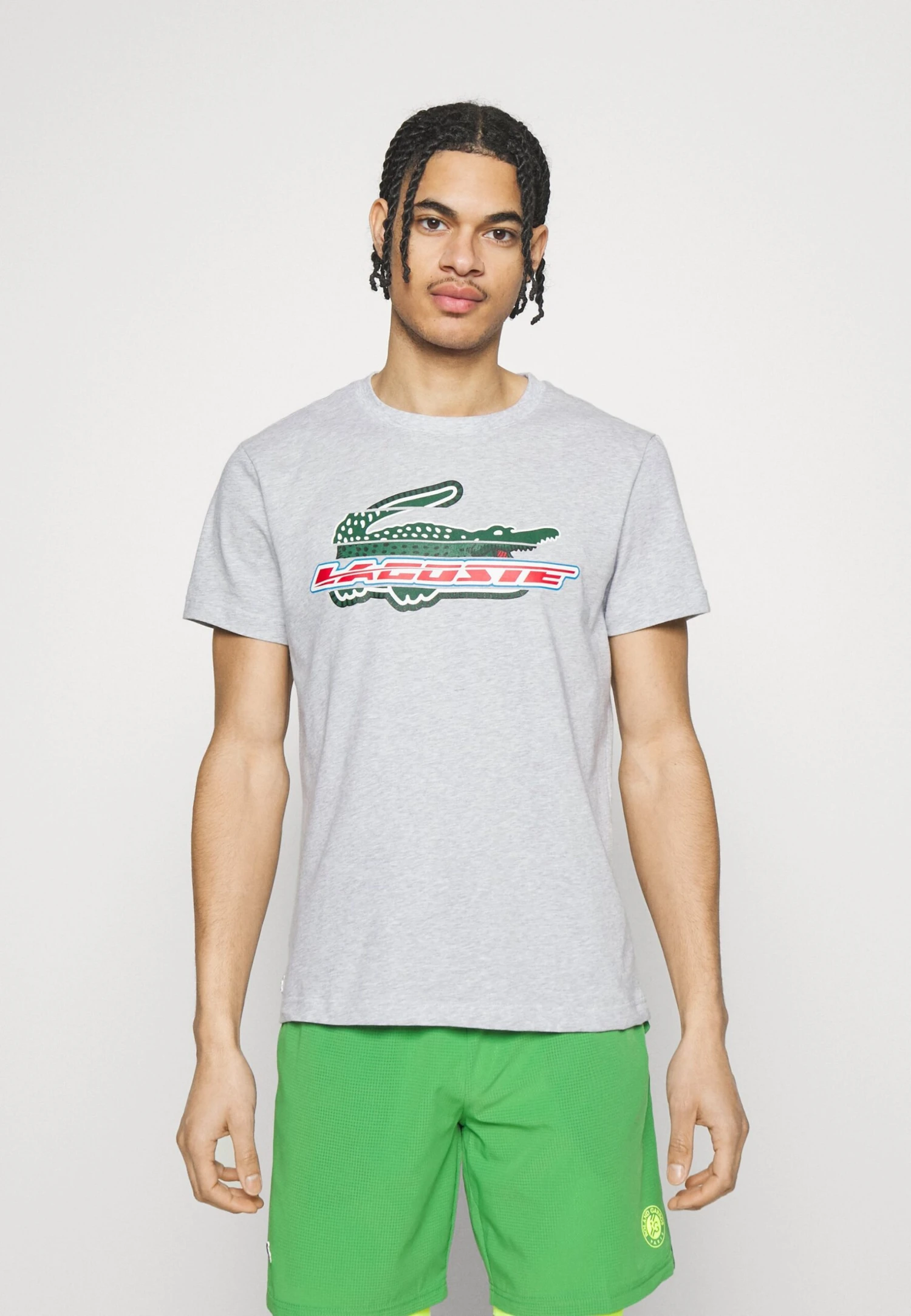 Lacoste Sport Logo Croc - T-Shirt Print - Gris Chiné 1 Lacoste Sport Logo Croc - T-Shirt Print - Gris Chiné