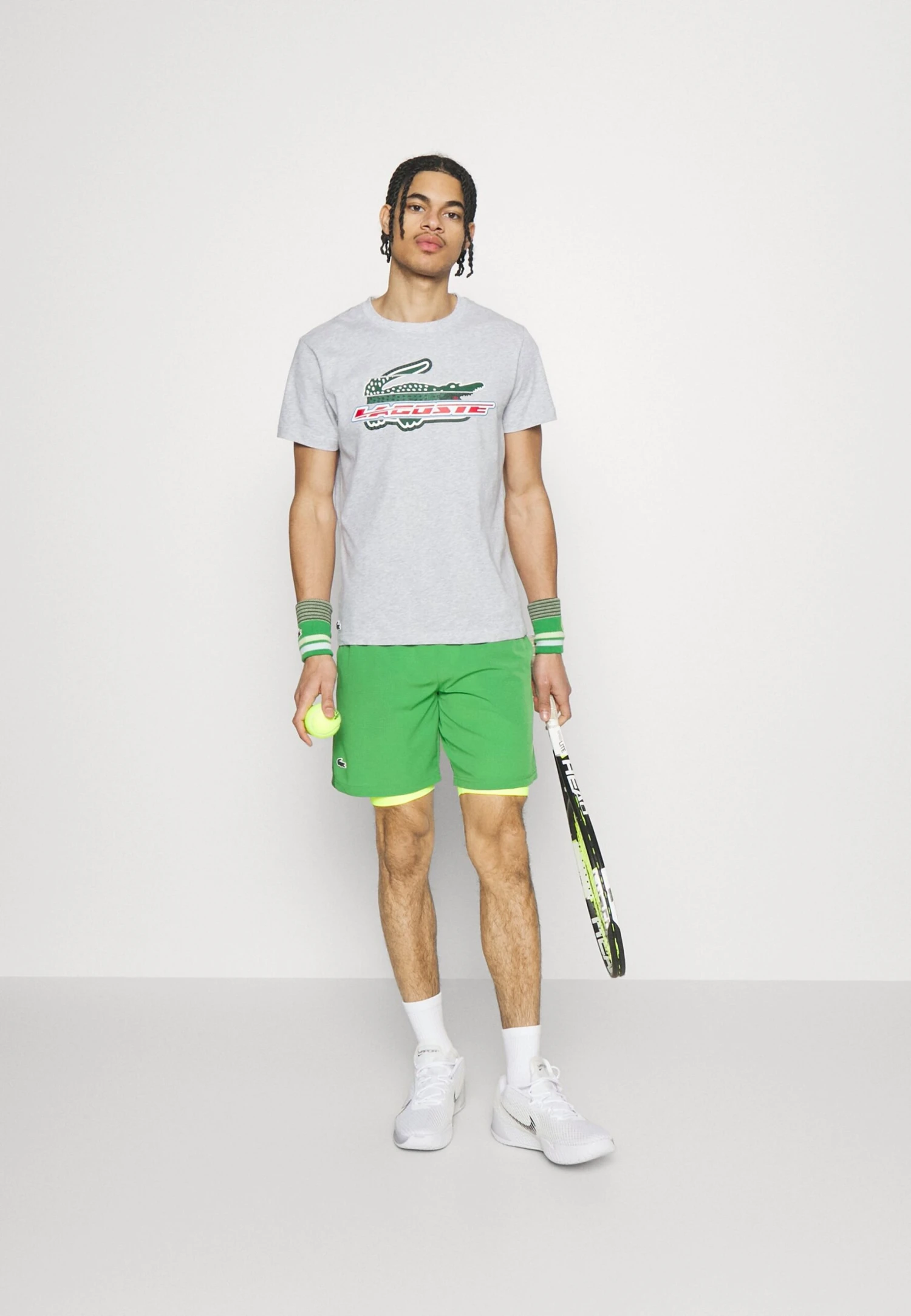 Lacoste Sport Logo Croc - T-Shirt Print - Gris Chiné 2 Lacoste Sport Logo Croc - T-Shirt Print - Gris Chiné - Afbeelding 2