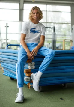 Lacoste Sport Big Logo - Sport T-Shirt - White/Kingdom