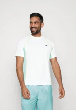 Lacoste Sport Tennis Tour - Sport T-Shirt - White/Pastille Mint-Lima