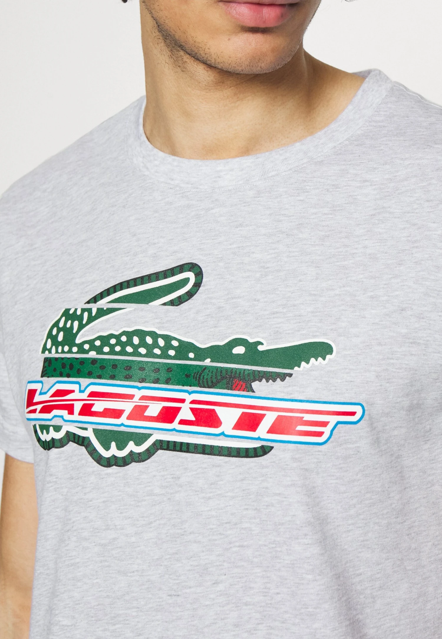 Lacoste Sport Logo Croc - T-Shirt Print - Gris Chiné 5 Lacoste Sport Logo Croc - T-Shirt Print - Gris Chiné - Afbeelding 5