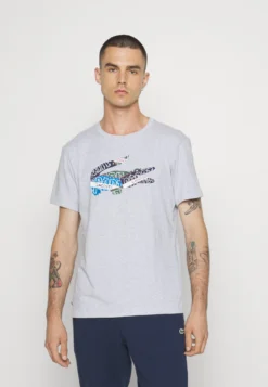 Lacoste Sport Big Logo Multicolored - Sport T-Shirt - Silver Chine