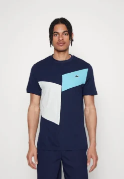 Lacoste Sport Tennis Tour - Sport T-Shirt - Navy Blue/Cove Arielle Green/White