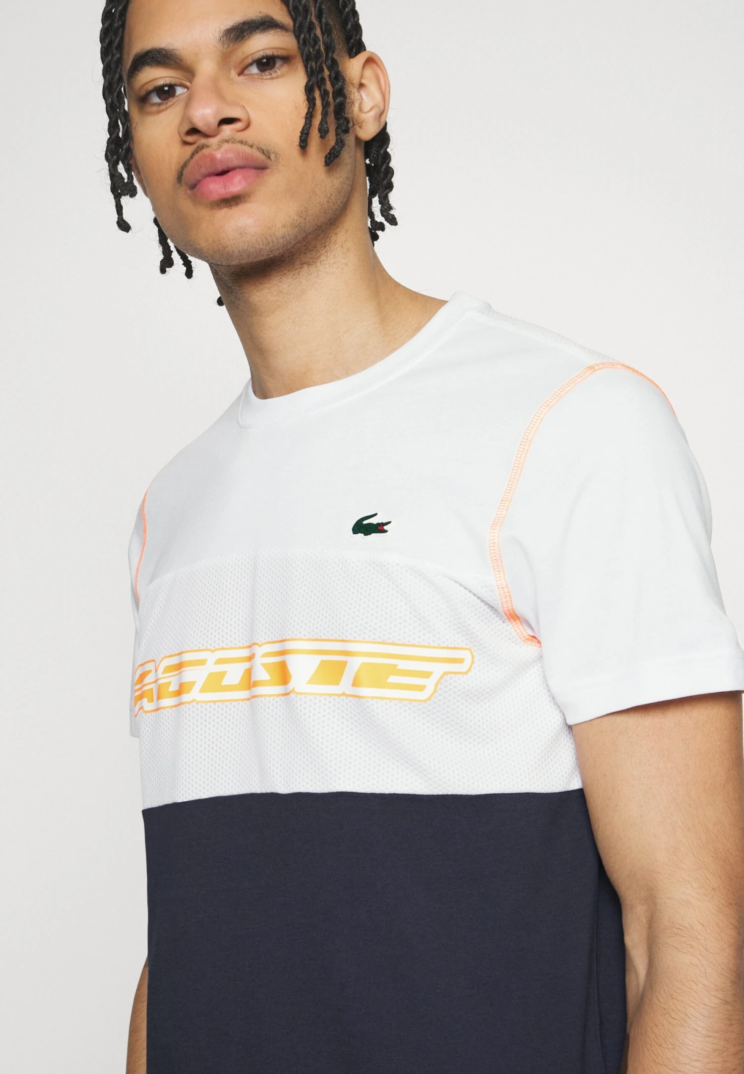 Lacoste Sport Sport T-Shirt - White/Blue Night/Flashy Orange 4 Lacoste Sport Sport T-Shirt - White/Blue Night/Flashy Orange - Afbeelding 4
