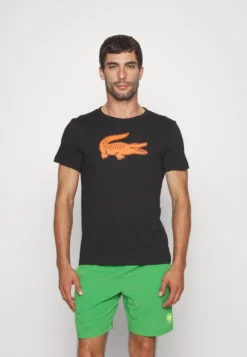 Lacoste Sport Big Logo - Sport T-Shirt - Noir/Orange