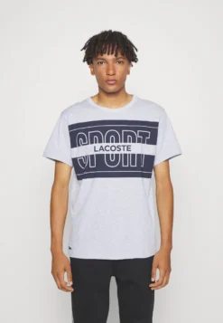 Lacoste Sport Logo Graphic - T-Shirt Print - Gris Chine