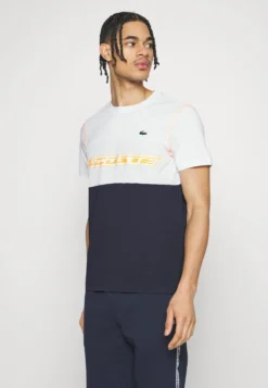 Lacoste Sport Sport T-Shirt - White/Blue Night/Flashy Orange